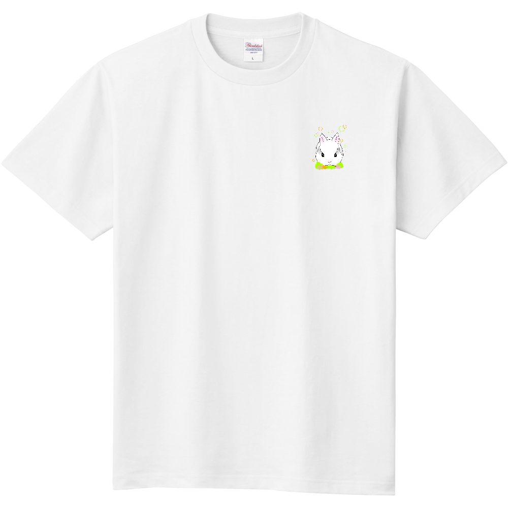 癒やしうさぎ 白うさぎ ワンポイント|オリジナルTシャツのUP-T