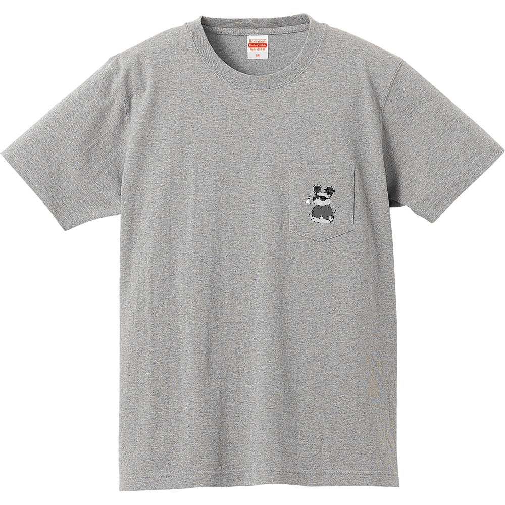 ポケットneju_Tシャツ_グレー