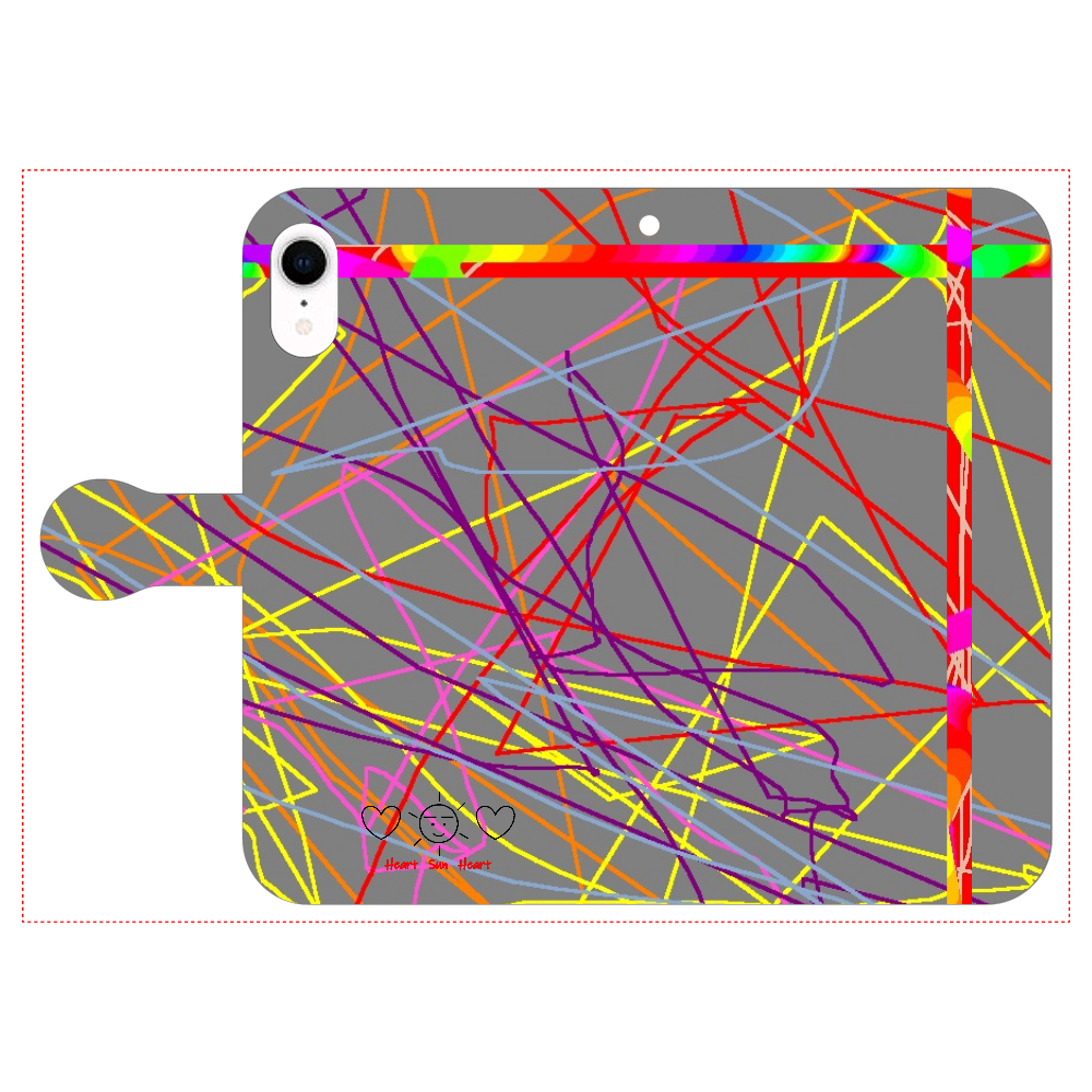 視線アート手帳型iPhoneケース iPhoneXR