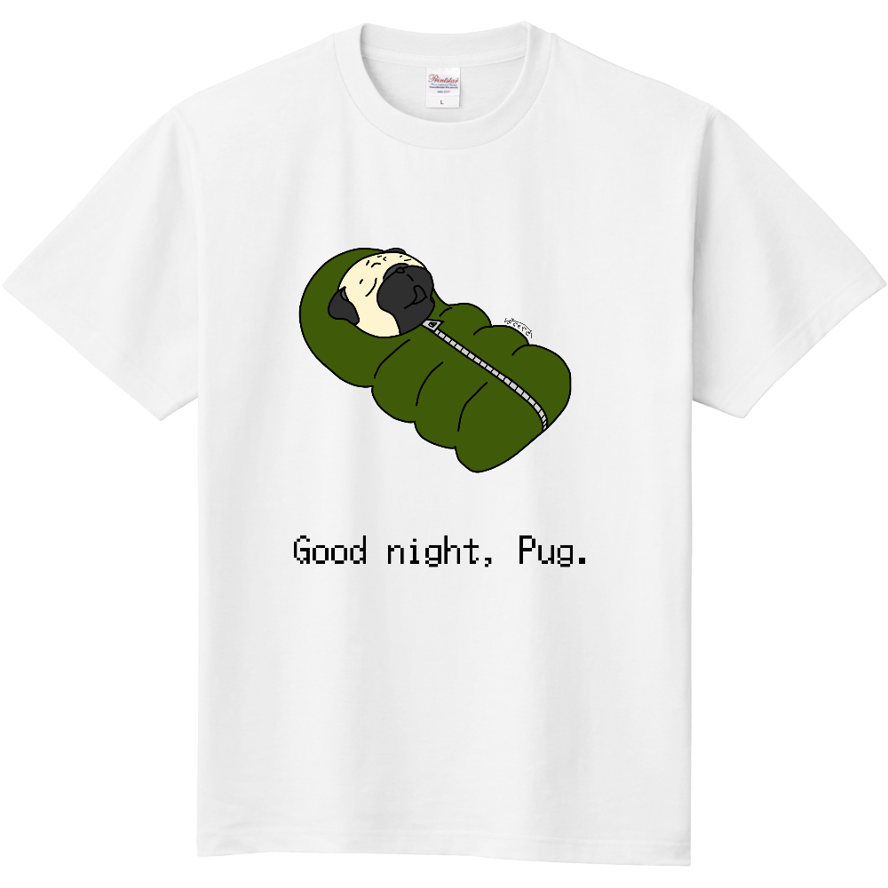 おやすみパグTシャツ-定番Ｔシャツ
