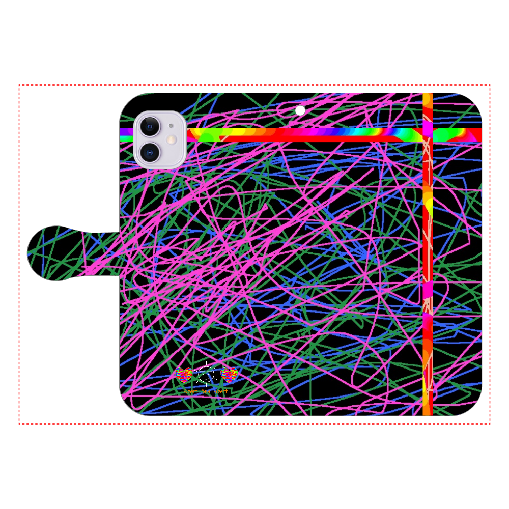 視線アート手帳型iPhoneケース iPhone11