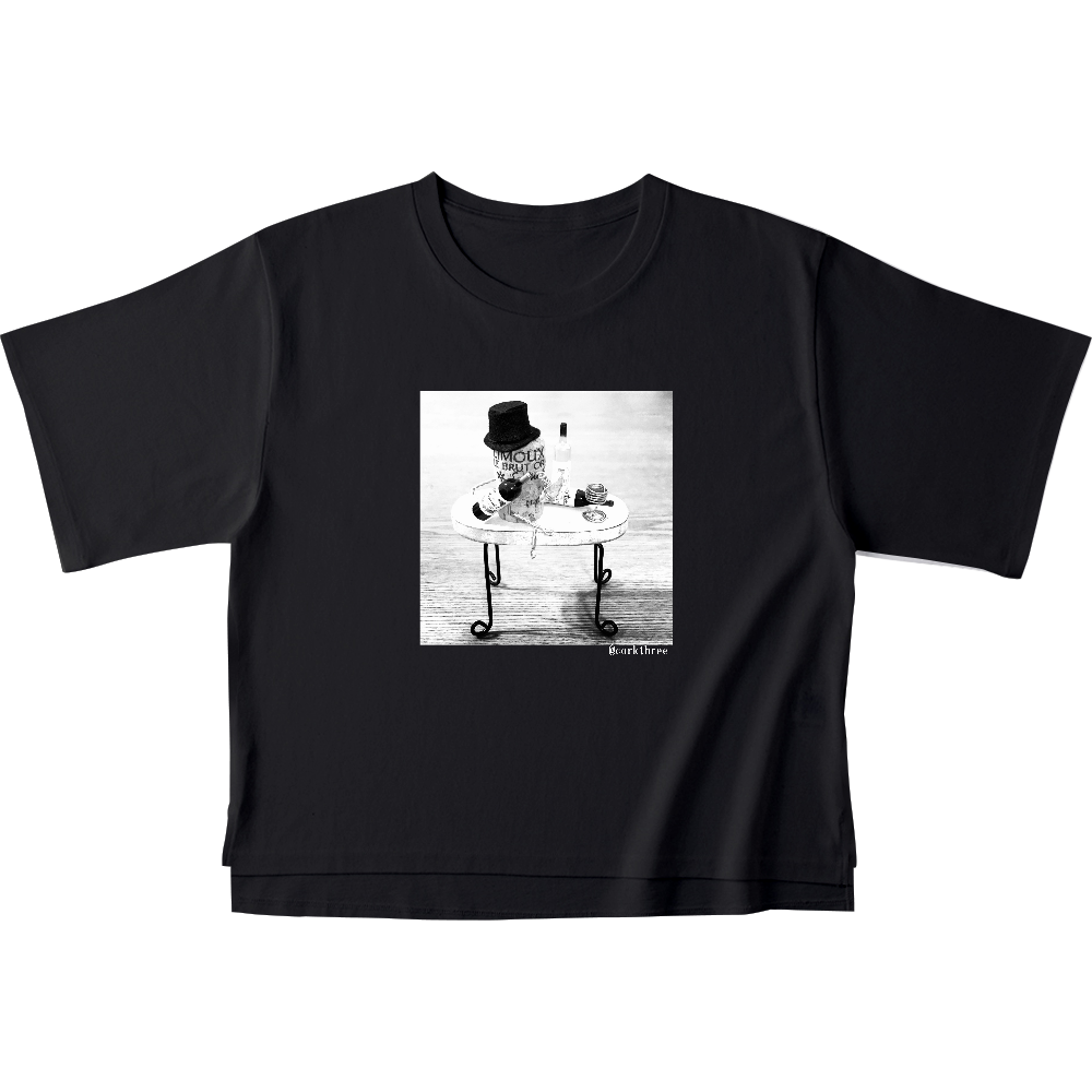 women's corkthreeTシャツ ブラック