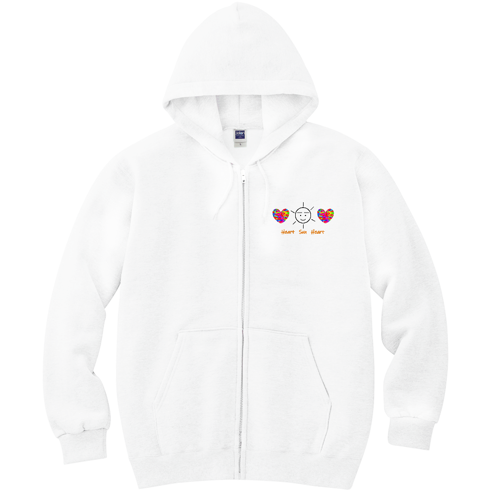 視線アート ジップアップパーカー グレー