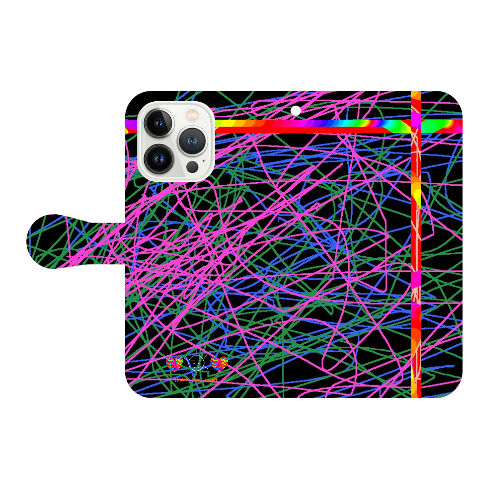 視線アート手帳型iPhoneケース iPhone13Pro