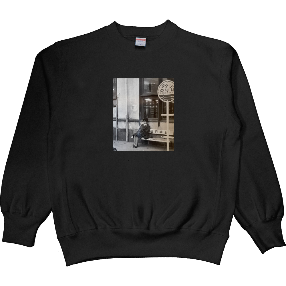 YASUKO ヘヴィーウエイトクルーネックスウェット/ブラック