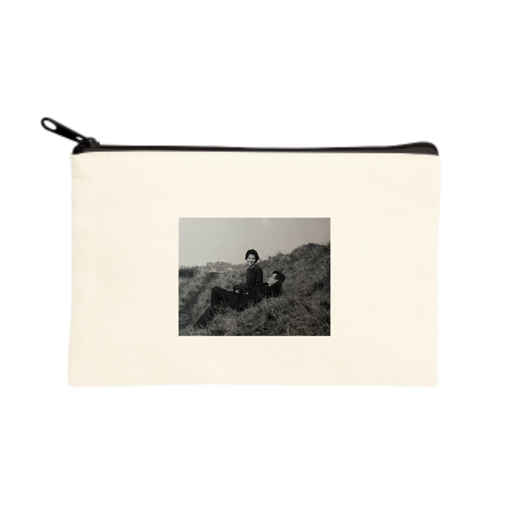 原っぱデートキャンバスフラットポーチナチュラル