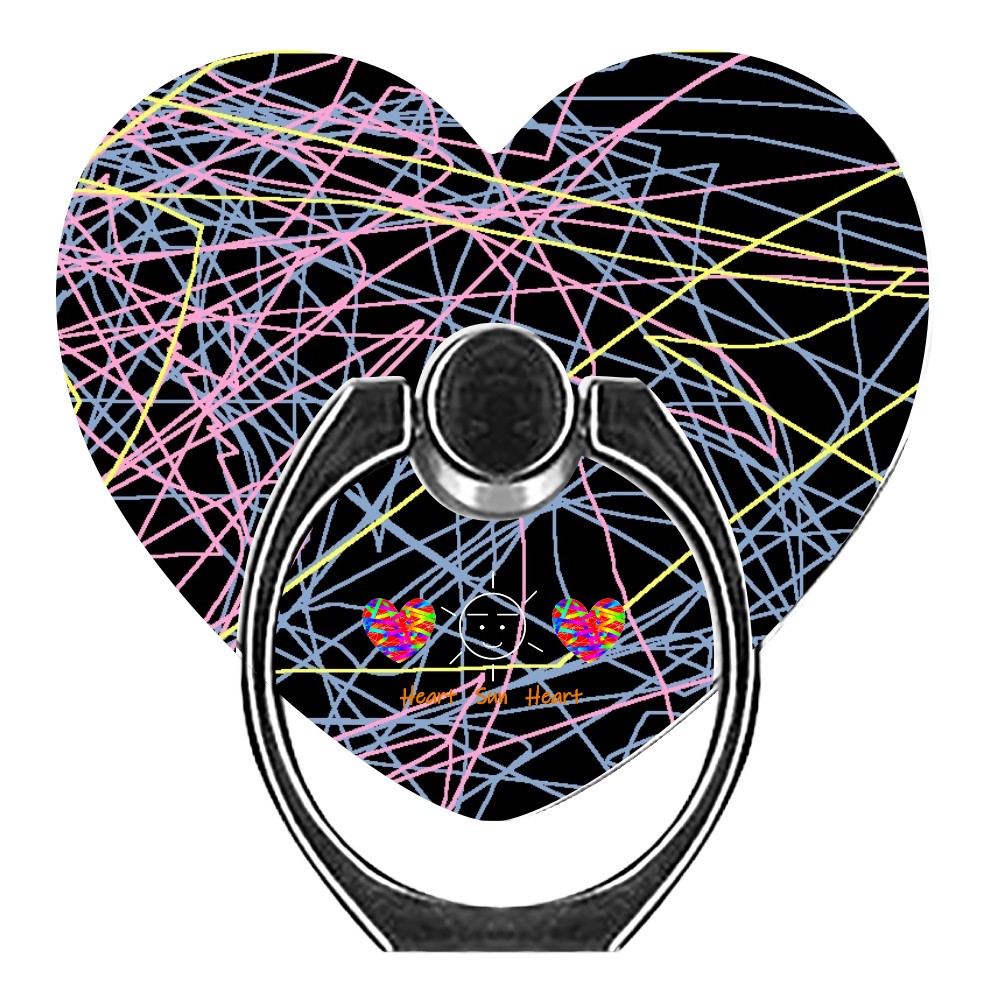 視線アート　スマホリング　ブラック