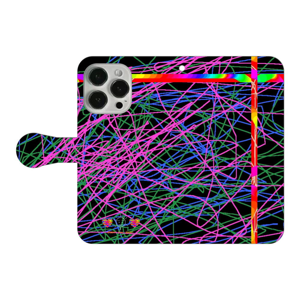 視線アート手帳型iPhoneケース iPhone14Pro