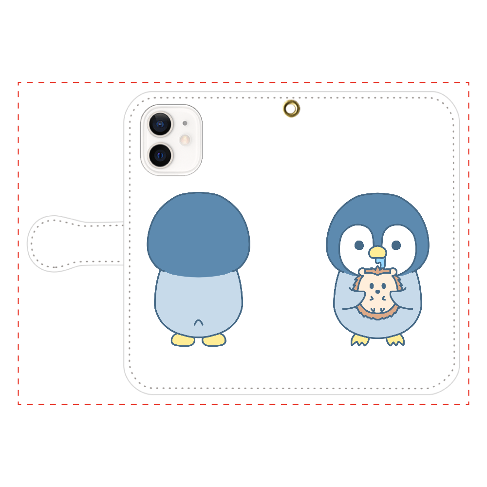 はりぺんiPhone手帳型ケース（iPhone12mini)