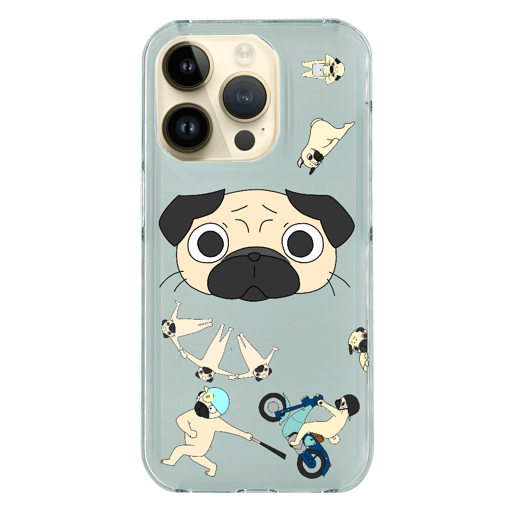 パグだらけスマホケース(iPhone14Pro)