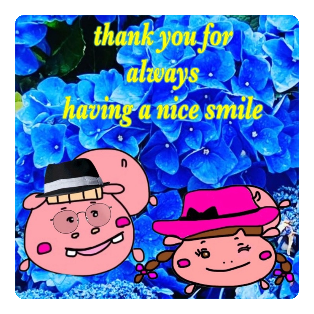 お花とカバカップルのコースター