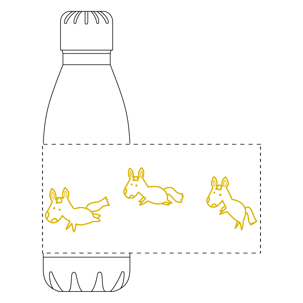 馬ちゃんサーモボトル[ゴールド]