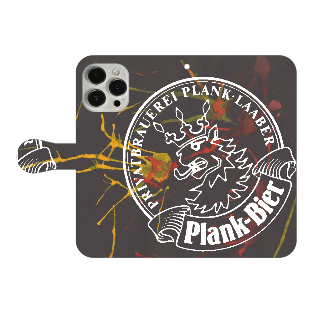 iPhone14 Pro Max手帳型ケース プランク黒スプラッシュ