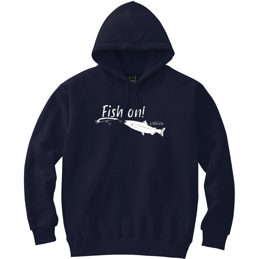 【Fish on】おしず/オリジナル/パーカー/黒/釣り/アングラー/釣りガール/【PALiberty】