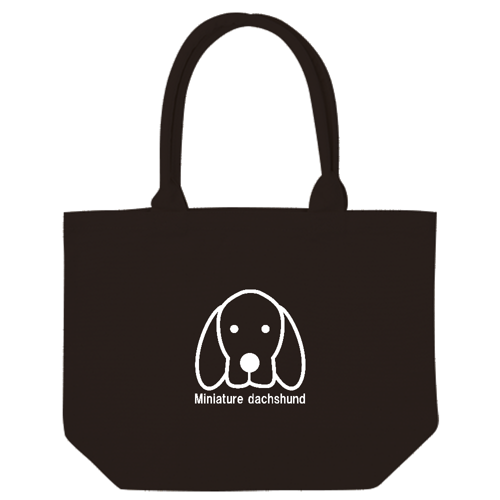 MONOLITHオリジナル　ミニチュアダックス　フェイス　白プリント　トートバッグ