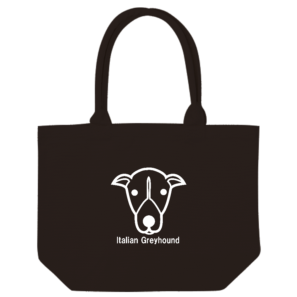 MONOLITHオリジナル　イタリアングレイハウンド　フェイス　白プリント　トートバッグ