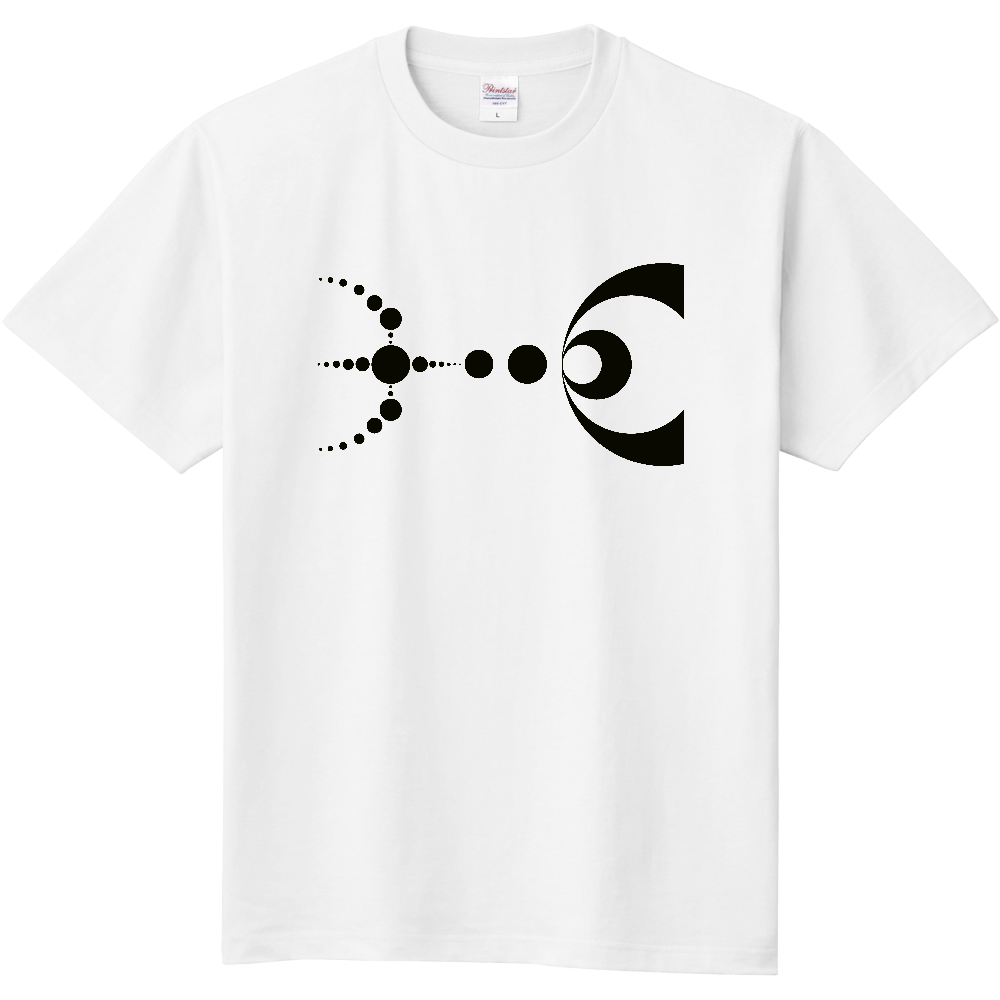 連なる円 Ｔシャツ (白)