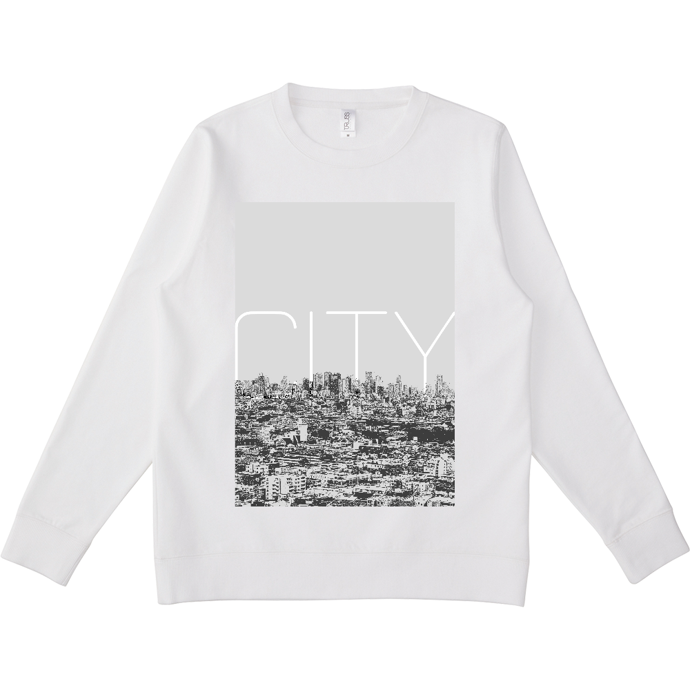モノクローム　「CITY]プリントTシャツ　落ち着いた大人の男性に　東京ビル