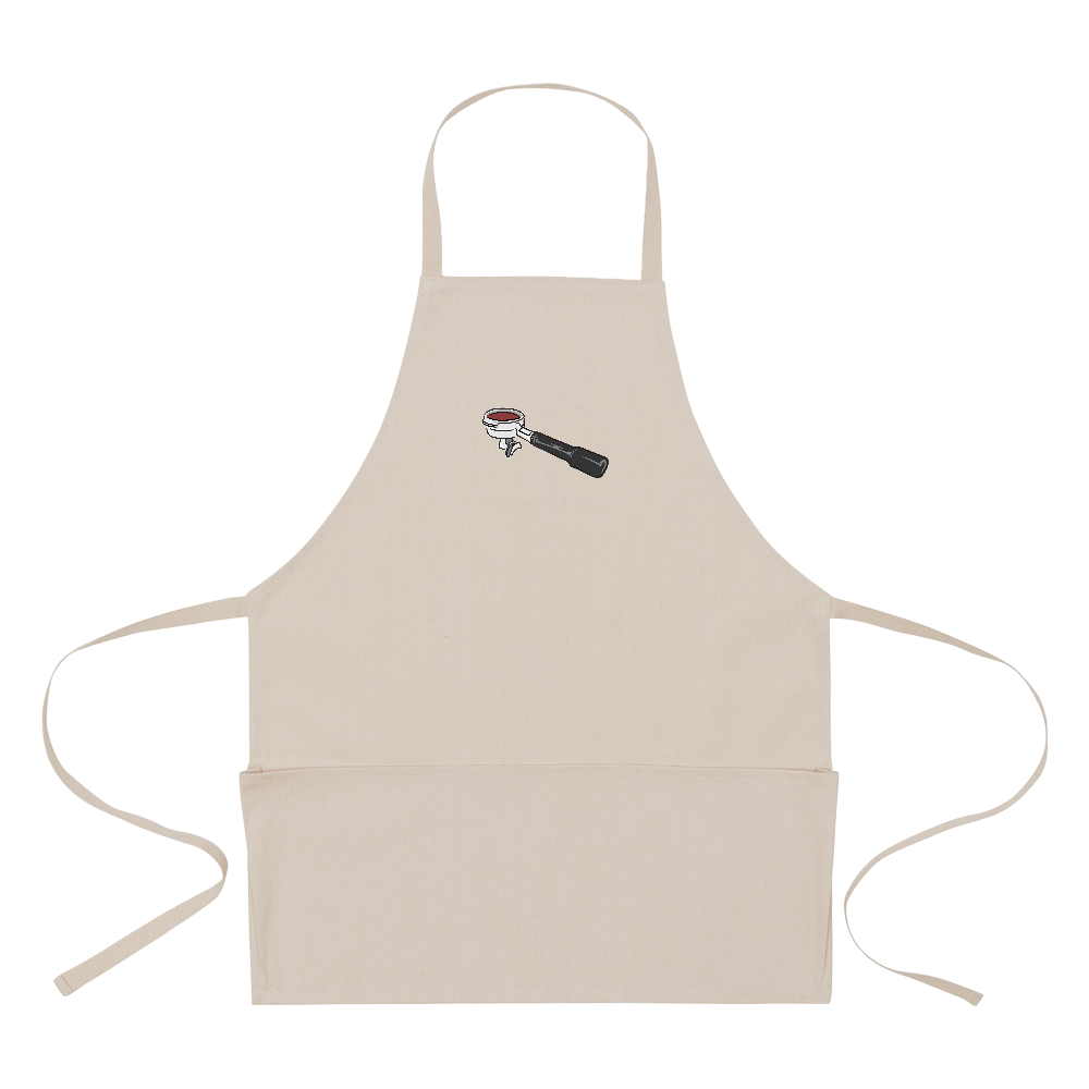 エスプレッソポルタフィルタをプリントしたエプロン