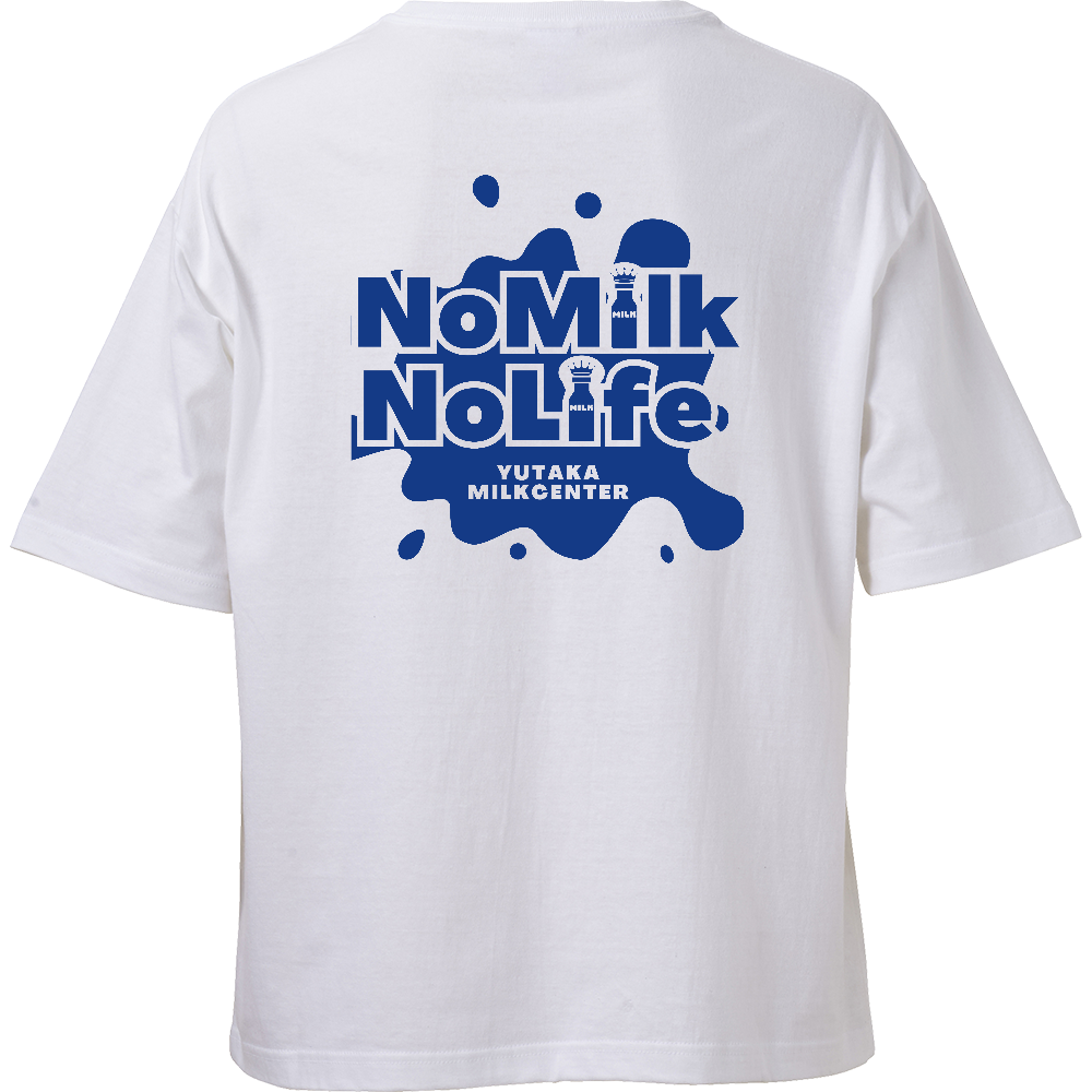 NoMilkNoLifeビックシルエット(胸ポケット付)Tシャツ-ビッグシルエットTシャツ（ポケット付）