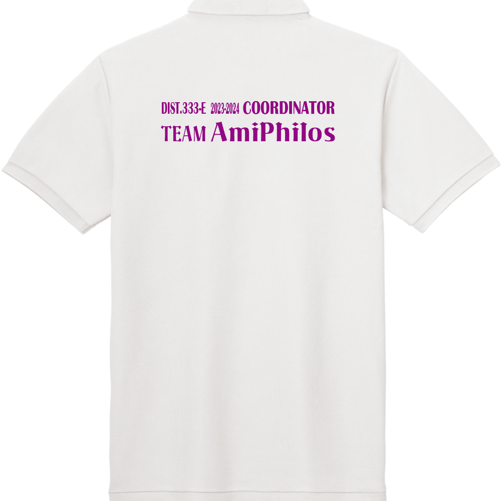 TEAM　AMIPHILOS　ポロシャツ　文字紫　ガバナー旗