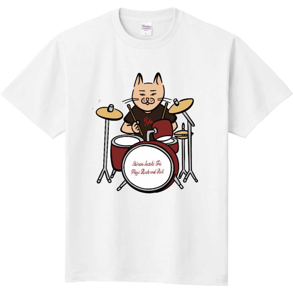 ネコドラマーTシャツ