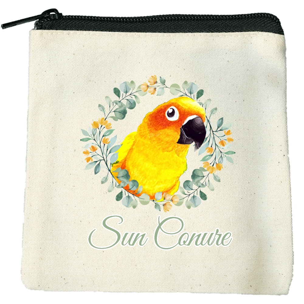 <コガネメキシコインコC>オレンジ小花のリースポーチ