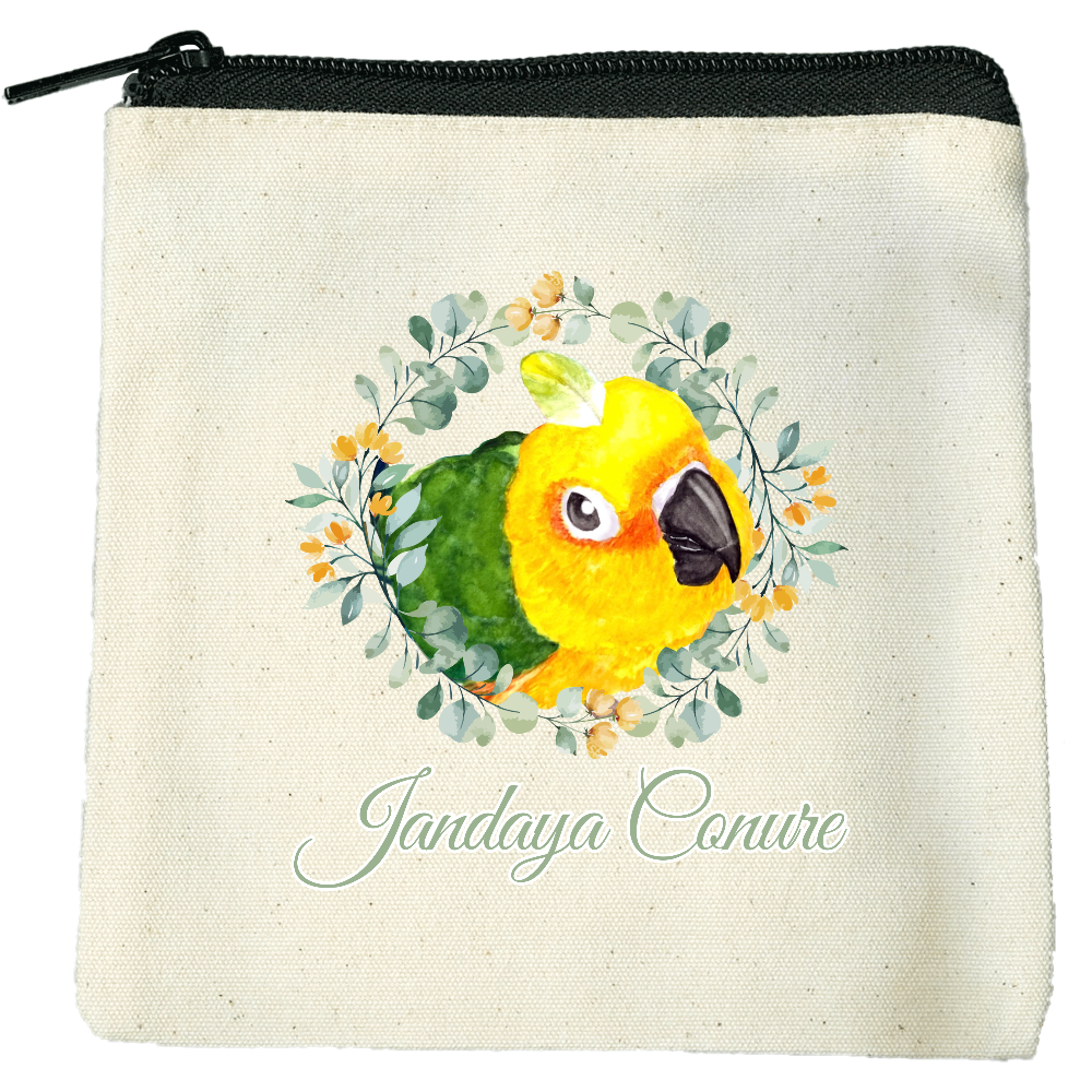 <ナナイロメキシコインコ>オレンジ小花のリースポーチ