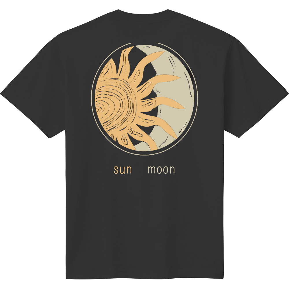 sun moon バックプリントTシャツ