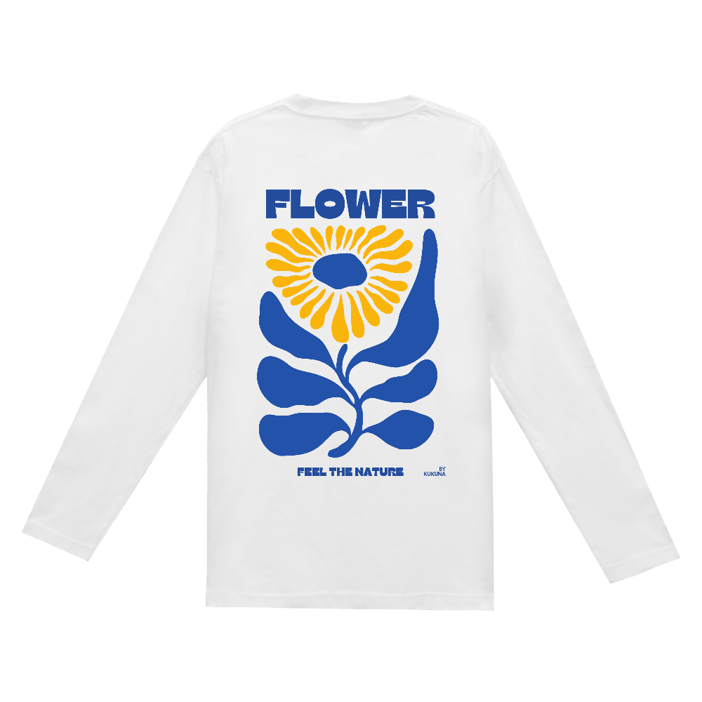 flower バックプリント ロングスリーブTシャツ|オリジナルTシャツのUP-T