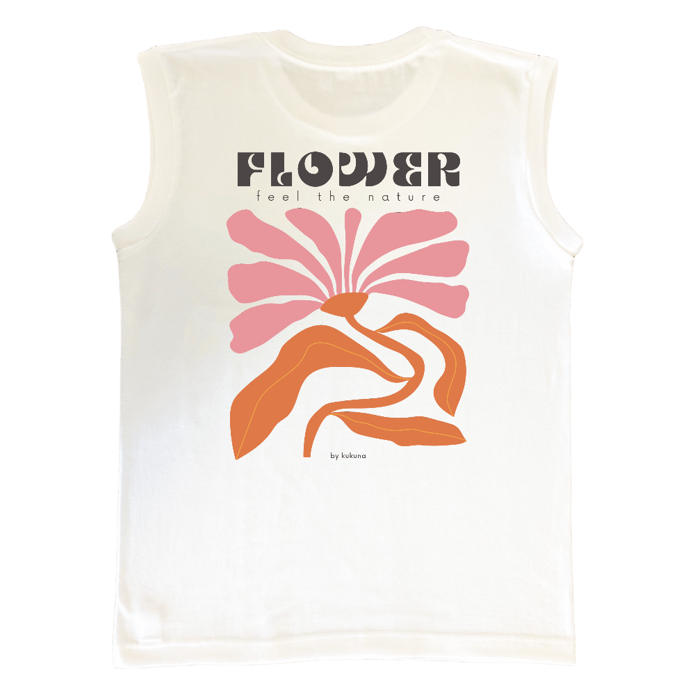 flower バックプリント ノースリーブTシャツ|オリジナルTシャツのUP-T