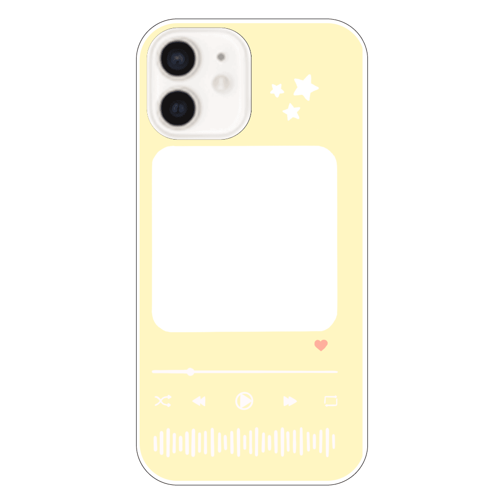 iPhone12 音楽再生画面風スマホケース(星)