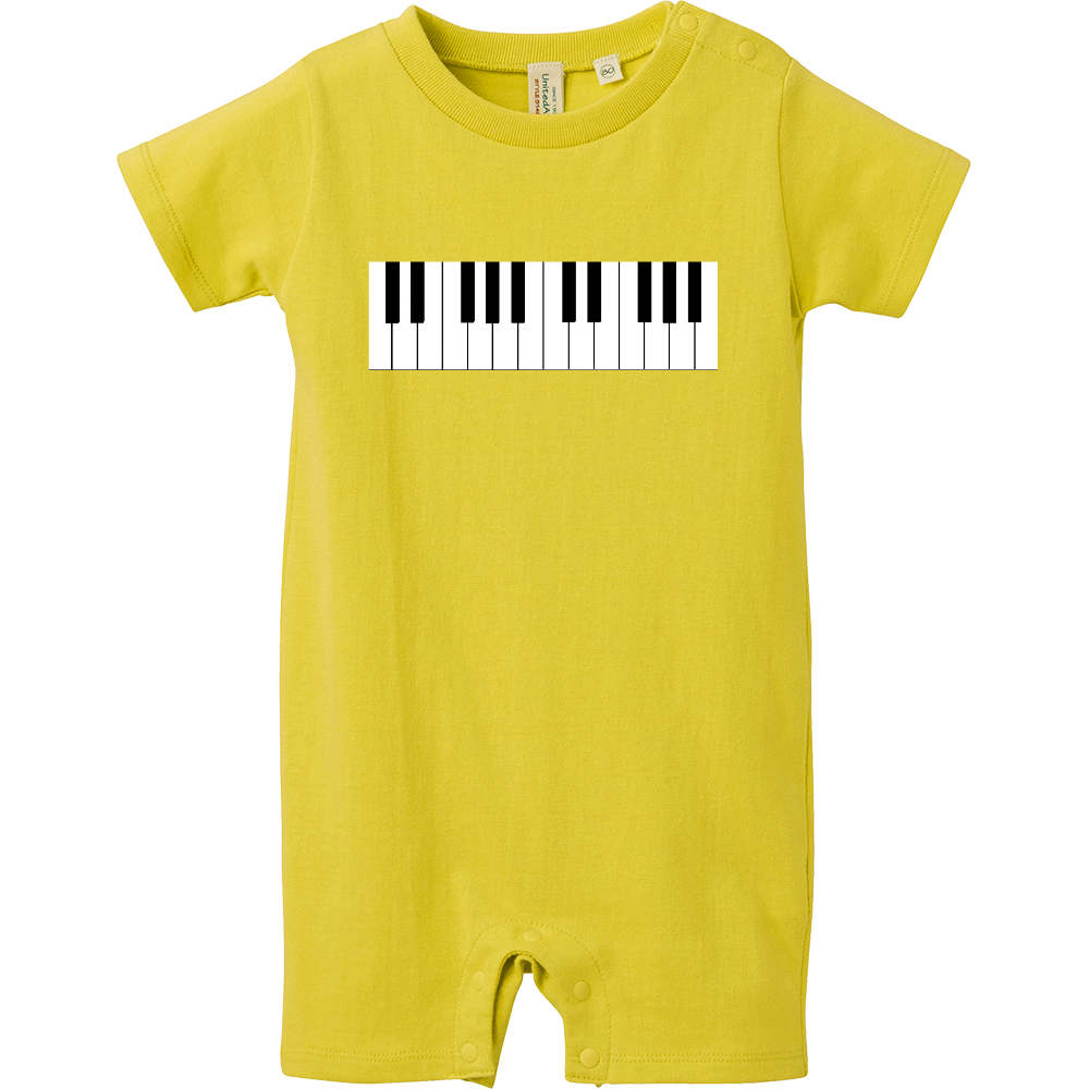 シンプル　ピアノ鍵盤ベビーロンパース