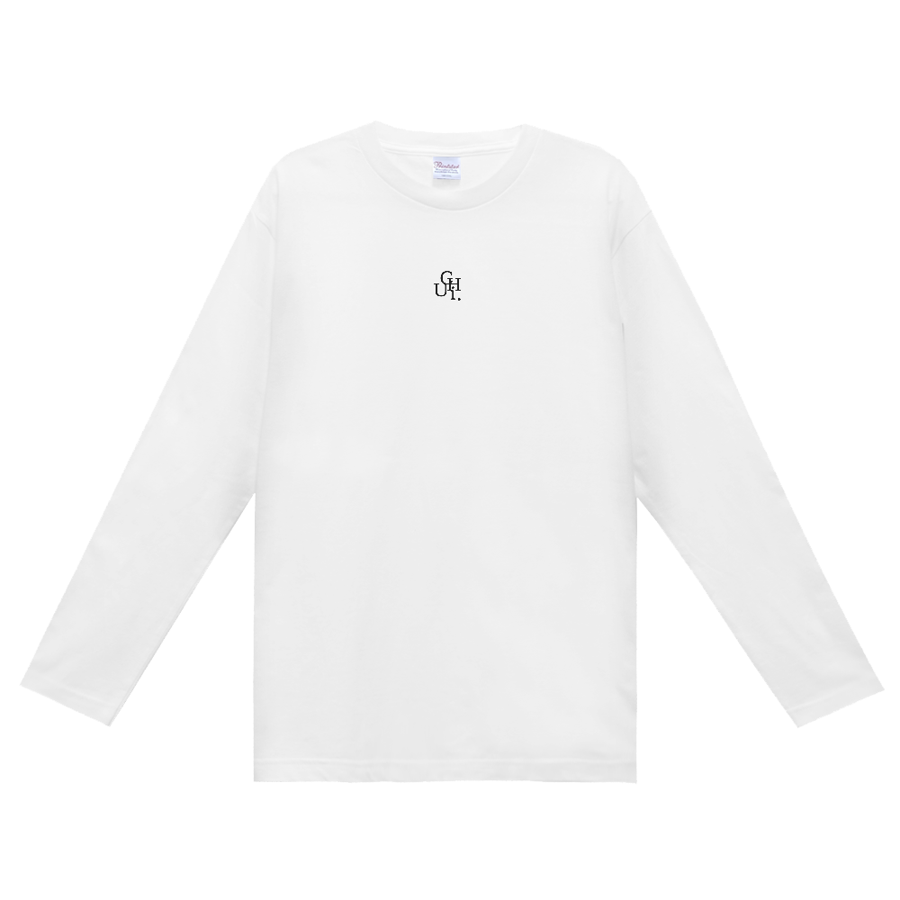 オーバーラップロゴ ヘビーウェイトTシャツ(ホワイト)-定番長袖Ｔシャツ