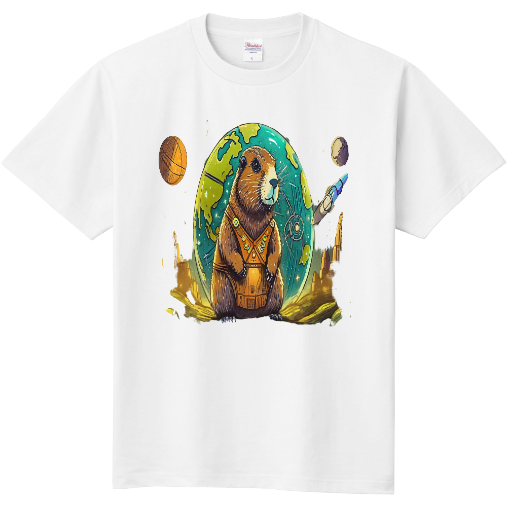 宇宙マーモット|オリジナルTシャツのUP-T