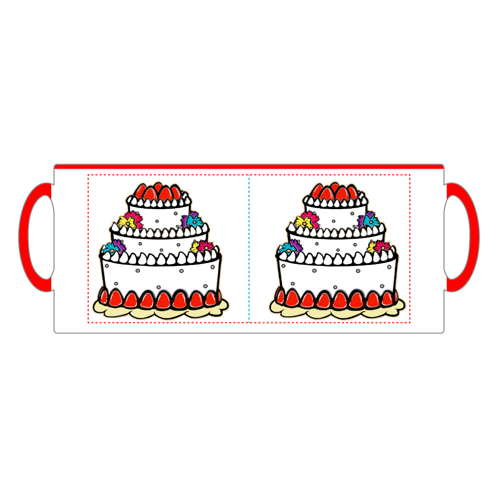 幸せイチゴケーキのマグカップ！-2トーンマグカップ