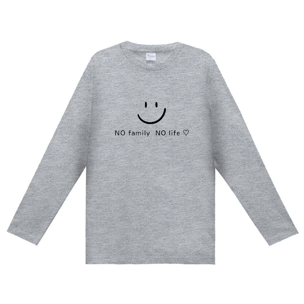 NO family NO LIFE ロンT♡ グレー|オリジナルTシャツのUP-T