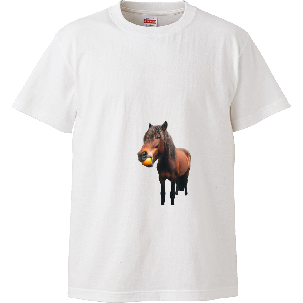 Horse eating oranges(みかんを食べる馬)