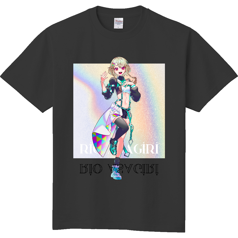 浅葱里リオ グラフィックTシャツ（ブラック）
