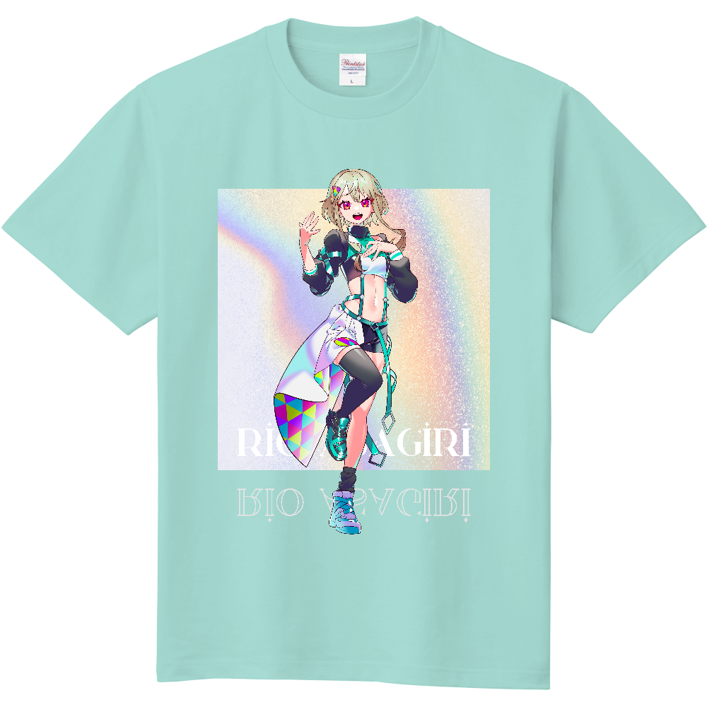 浅葱里リオ グラフィックTシャツ（アイスグリーン）