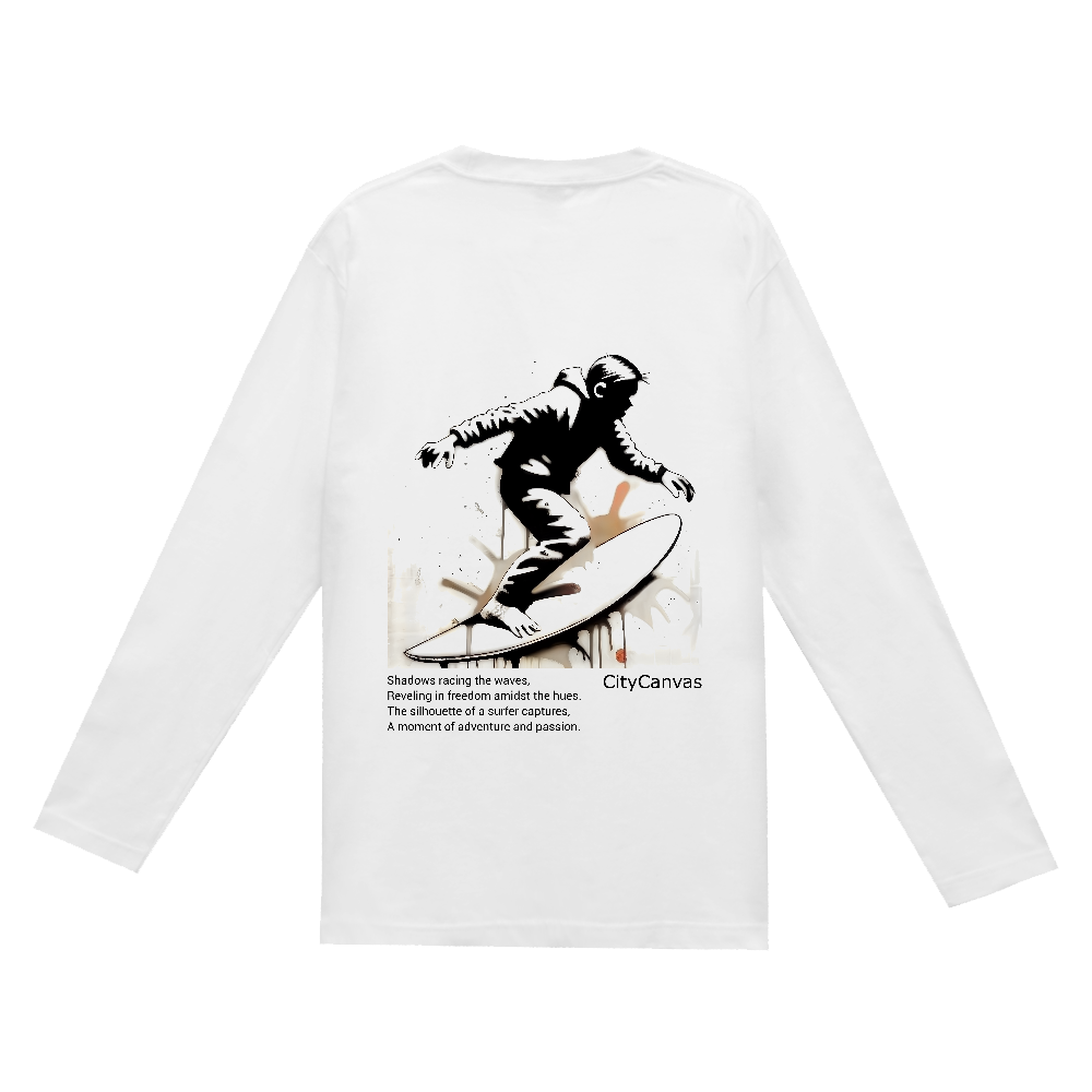 イラストバックプリント/長袖Tシャツ