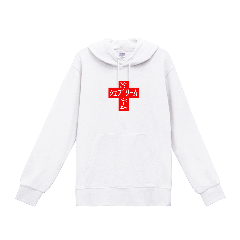 Supreme Cross Box Logo Hooded Sweatshirt風 （シュプリーム クロスボックスロゴフードパーカー風）-定番プルパーカー