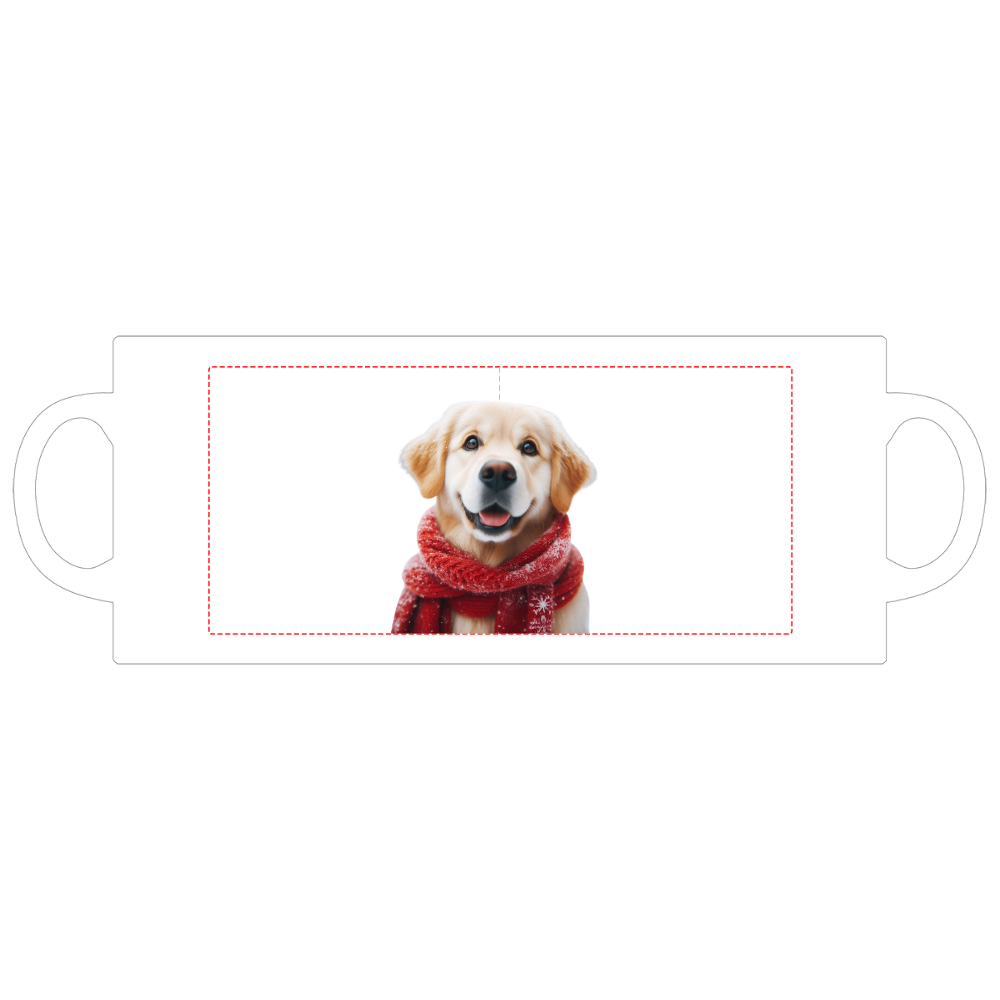 Dog with scarf（マフラーをつけた犬）-マグカップ  ホワイト