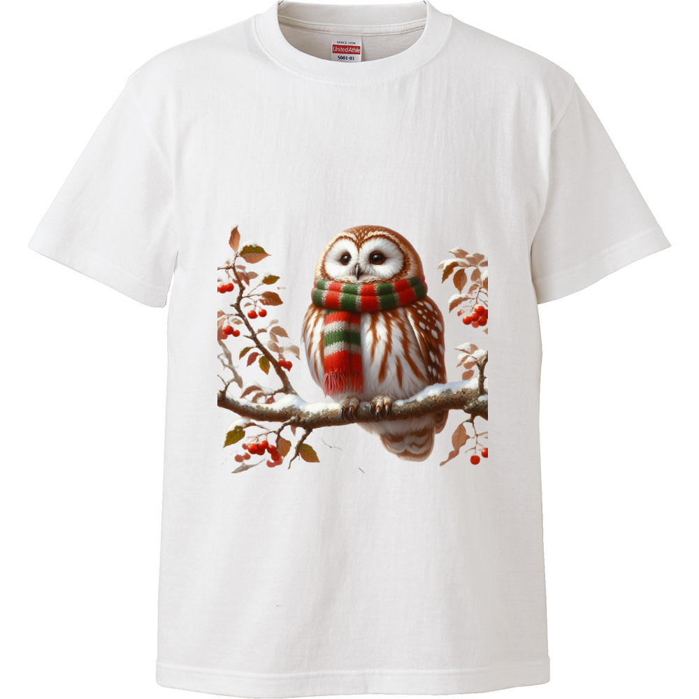 Owl with gloves（手袋をつけたフクロウ）-ハイクオリティーTシャツ