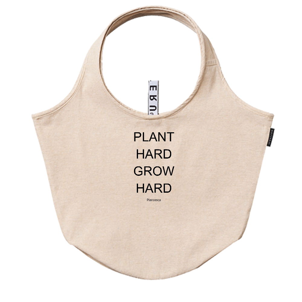 クルリト マルシェバッグ（再生コットン）/全4色/コットン、ポリエステル、他/PLANT HARD GROW HARD  BK(黒字)|オリジナルTシャツのUP-T