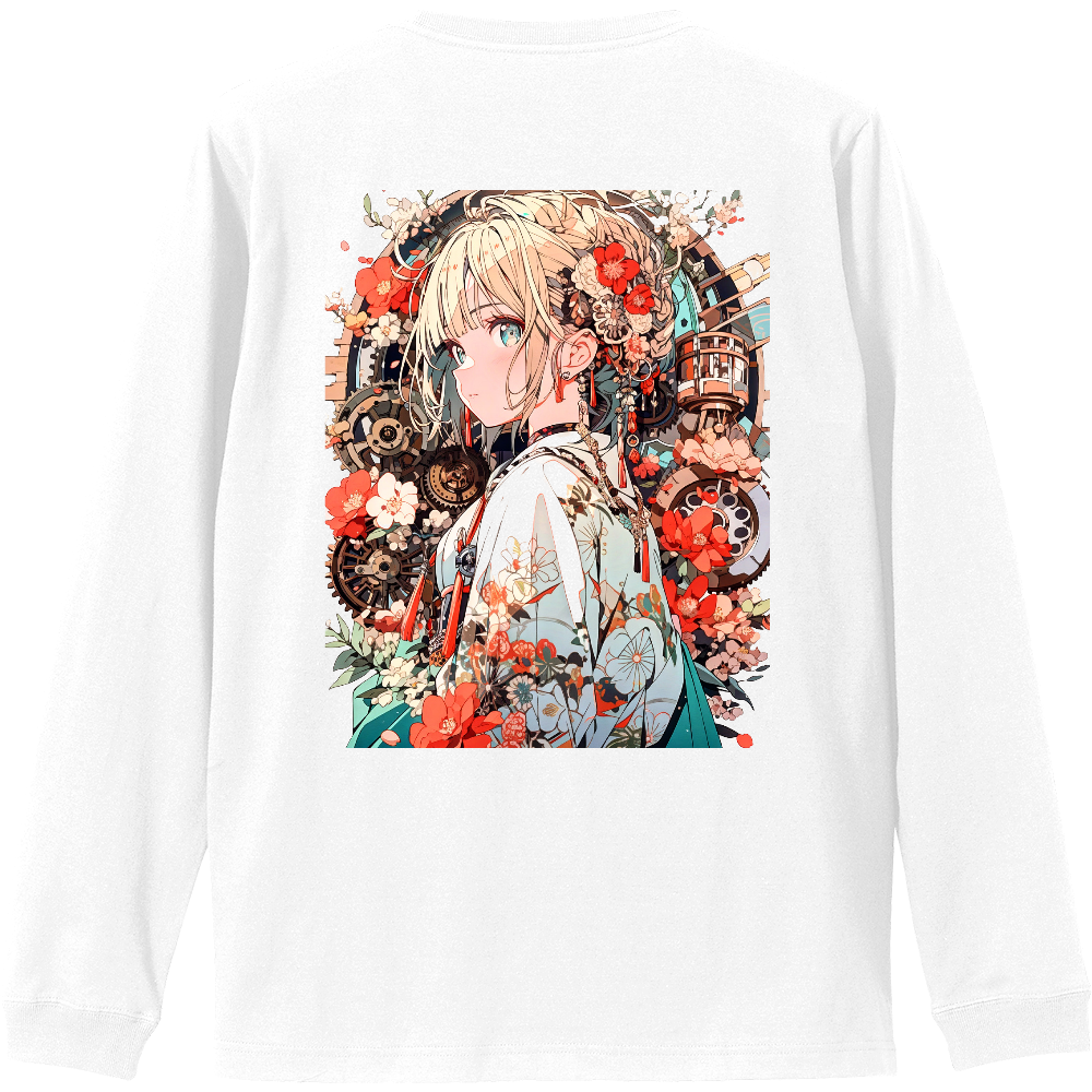 バックプリントロングスリーブTシャツ