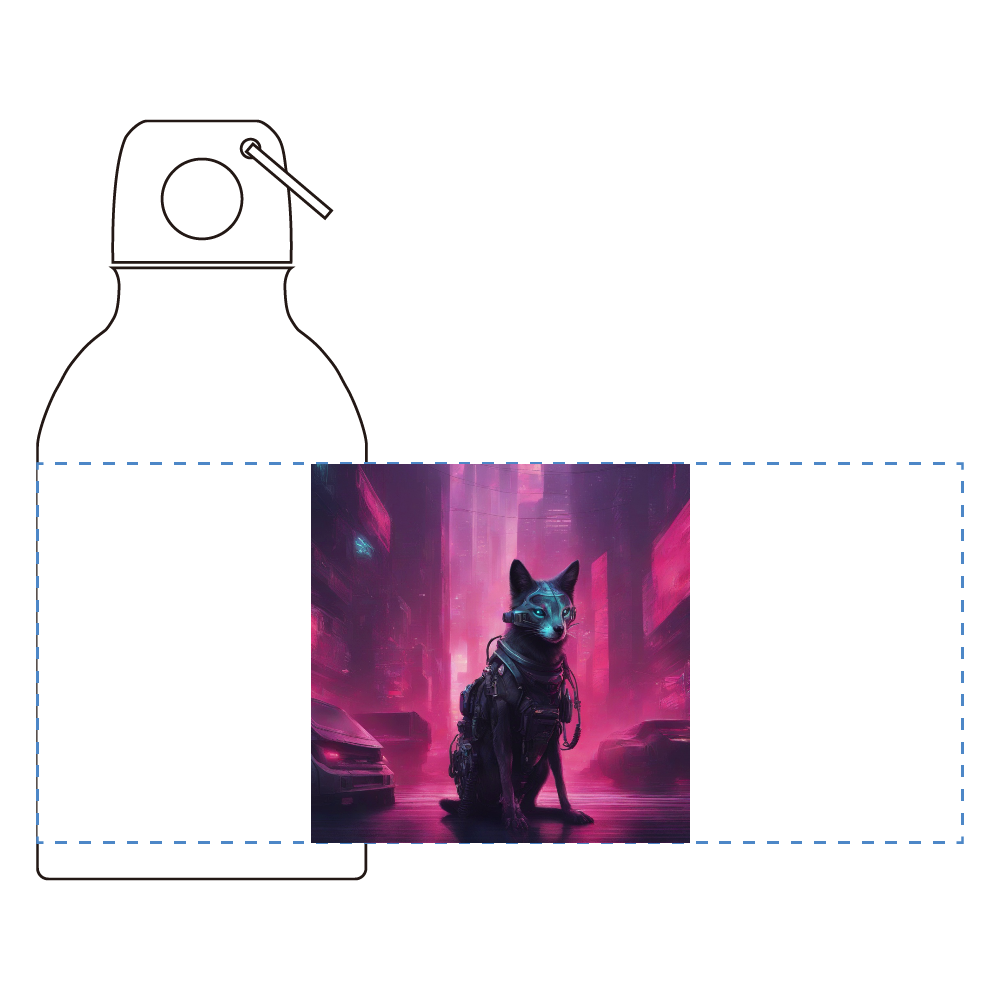 サイバーパンク風の動物のイラスト