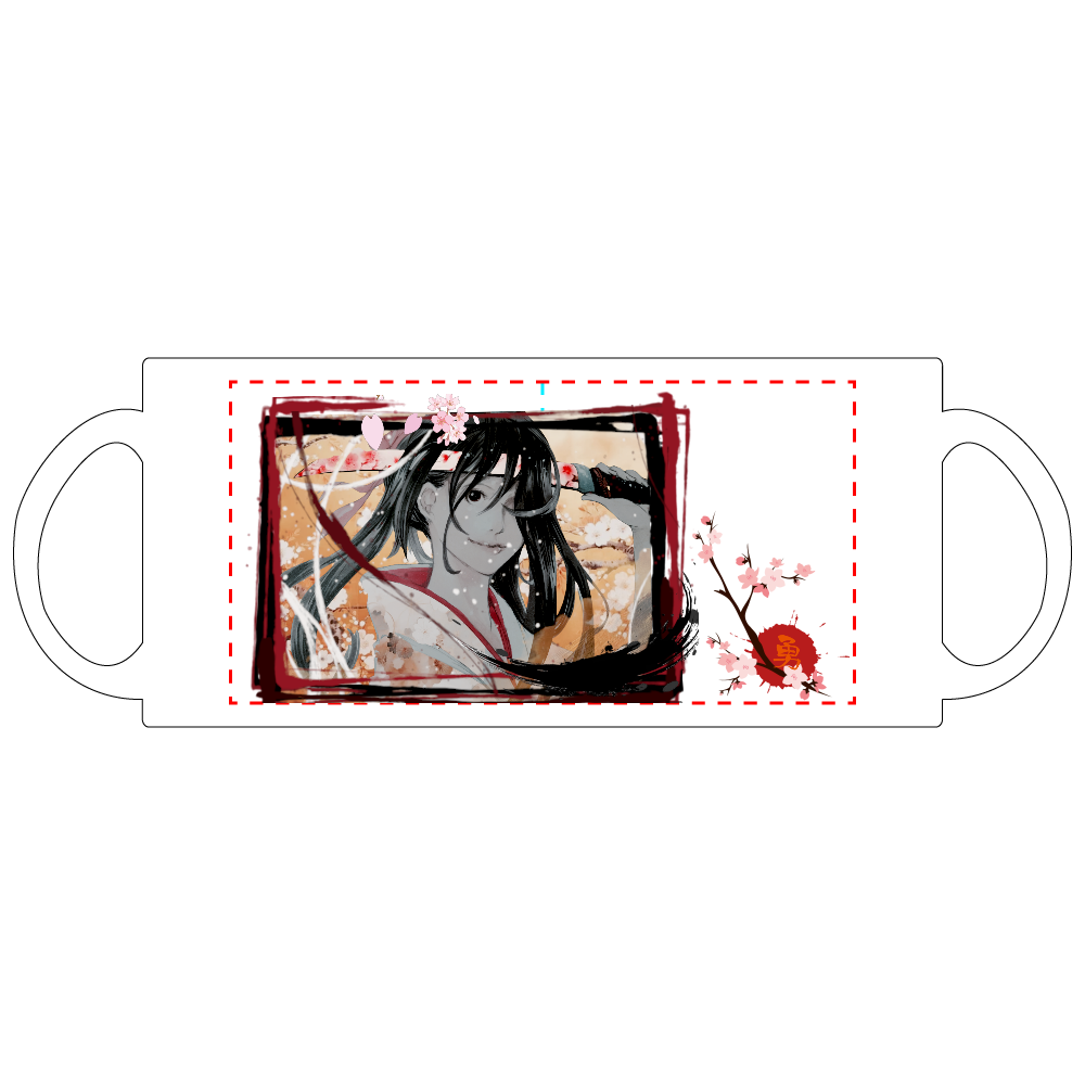 和風 和柄 刀 剣舞 桜 マグカップ