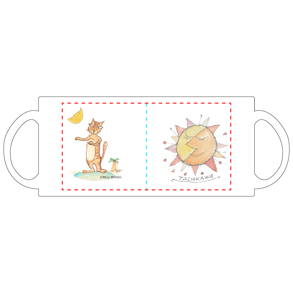赤川BONZEオリジナルマグ1　ネコと太陽