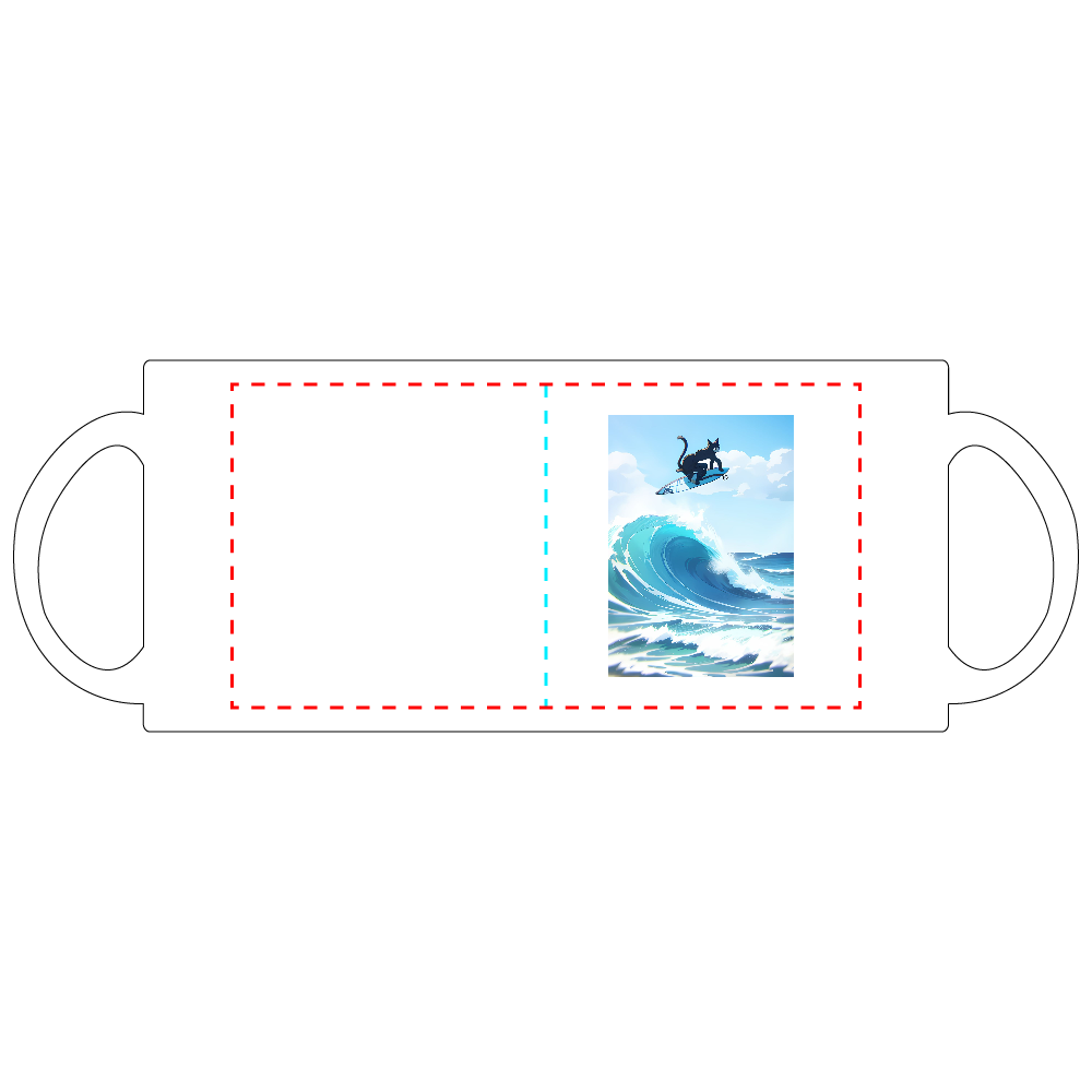 波乗り猫たまのマグカップ